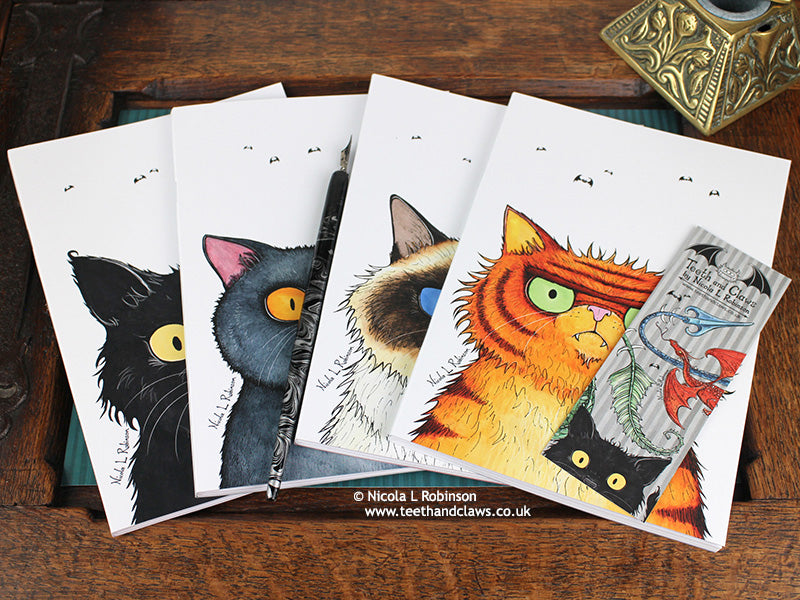 Cat notebooks Journals Made in the UK @ Nicola L Robinson | Teeth and Claws