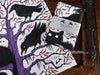 Black Cat and Ravens Organic Cotton Tea Towel © Nicola L Robinson | Teeth and Claws